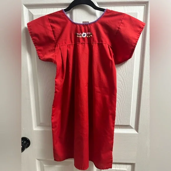 Girls Mexican Embroidered Fiesta Dress Size 6 - Picture 9 of 12